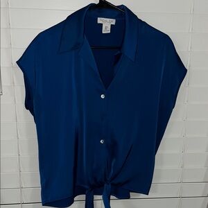 Rachel Zoe Women's Deep Blue Tie-Front Blouse